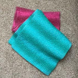 Pink and blue scarf